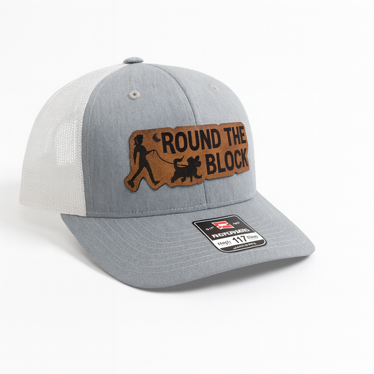 'Round The Block Leather Patch Hat